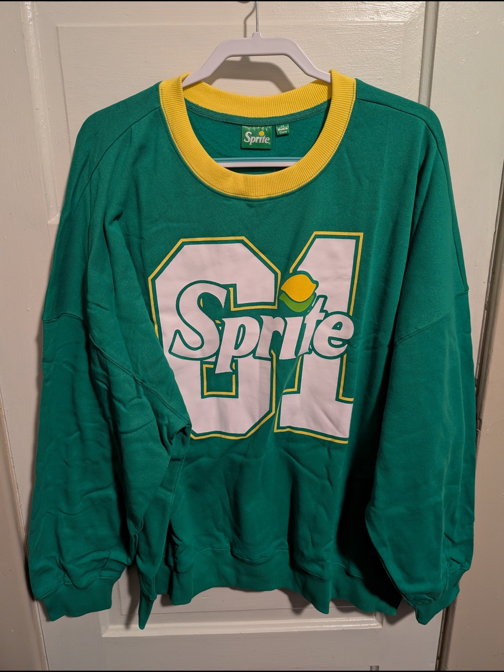 NWT Collegiate Vintage Style Sprite "61" Graphic Sweatshirt - Green/Yellow